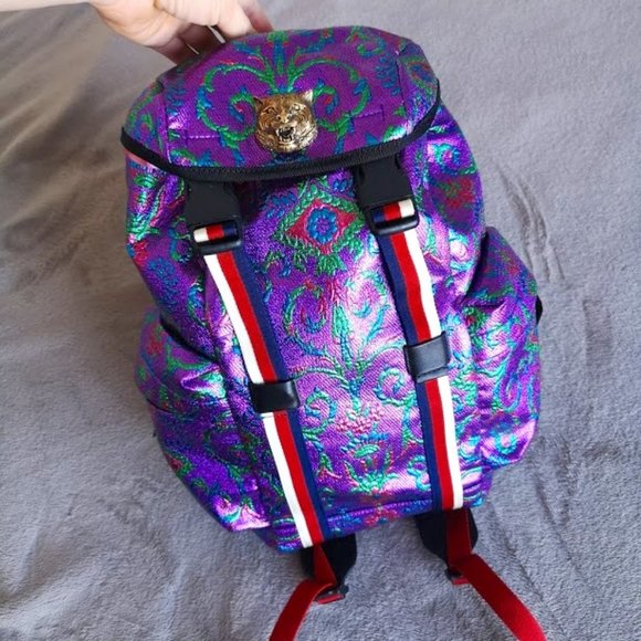 Gucci backpack with gold tiger hardware - Picture 2 of 13